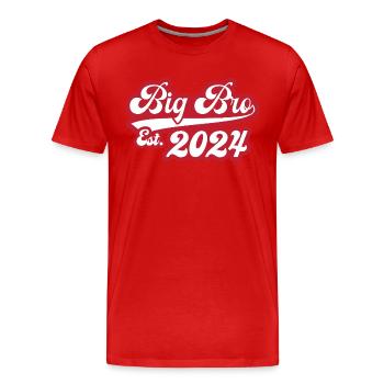 Big Bro Est 2024 - Men's Premium Organic T-Shirt - red - Front - Damien (186cm)