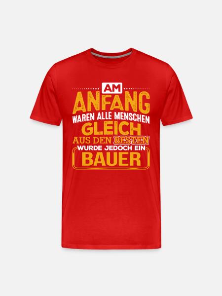 BAUER - Der Beste - Männer Premium Bio T-Shirt - Rot