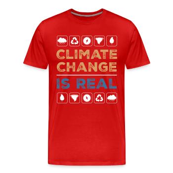 Climate Change Is Real Recycle Global Warming - Men's Premium Organic T-Shirt - red - Front - Damien (186cm)