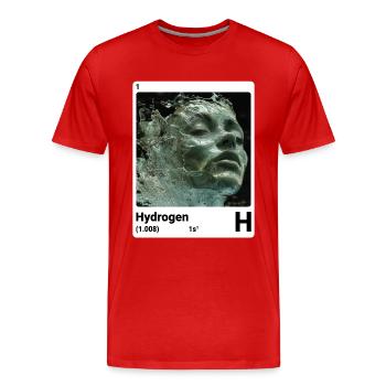 Hydrogène - H - Élément chimique 001 - T-shirt bio Premium Homme - rouge - Devant - Damien (186cm)