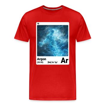 Argon Ar Élément chimique Tableau périodique 018 - T-shirt bio Premium Homme - rouge - Devant - Damien (186cm)