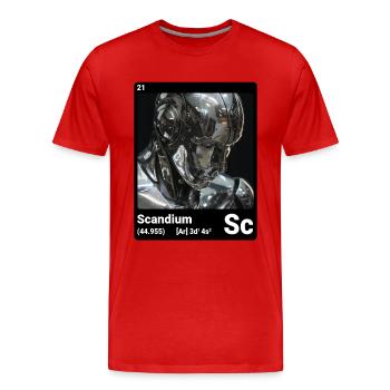 AI am Scandium (bk) - Men's Premium Organic T-Shirt - red - Front - Damien (186cm)