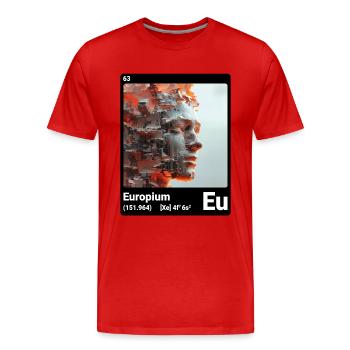 AI am Europium (bk) - T-shirt bio Premium Homme - rouge - Devant - Damien (186cm)