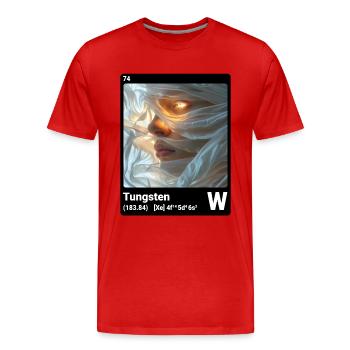 AI am Tungsten (bk) Stilelement periodisch - Männer Premium Bio T-Shirt - Rot - Vorne - Damien (186cm)