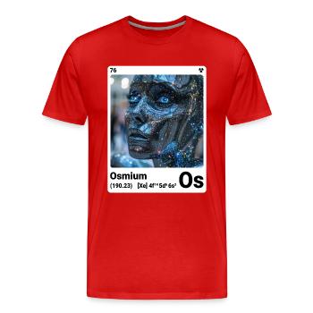 AI am Osmium (wt) Stilelement periodische Mode - Männer Premium Bio T-Shirt - Rot - Vorne - Damien (186cm)