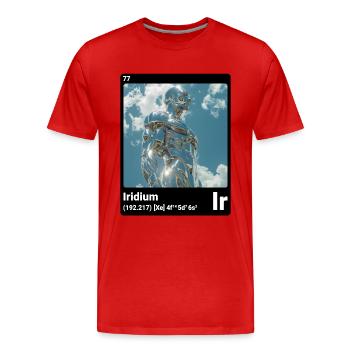 AI am Iridium (bk) Stilelement periodisch - Männer Premium Bio T-Shirt - Rot - Vorne - Damien (186cm)