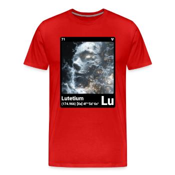 AI am Lutétium (bk) - T-shirt bio Premium Homme - rouge - Devant - Damien (186cm)