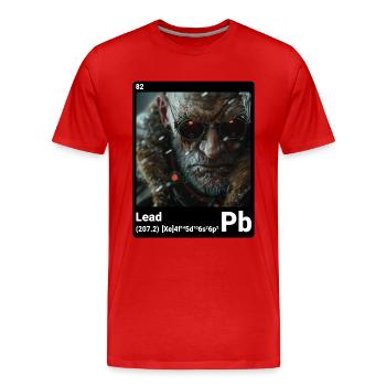AI am Lead (bk) mode périodique style nerd - T-shirt bio Premium Homme - rouge - Devant - Damien (186cm)