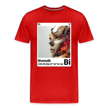 AI am Bismuth (wt) mode périodique nerdstyle nerd - T-shirt bio Premium Homme - rouge - Devant - Damien (186cm)
