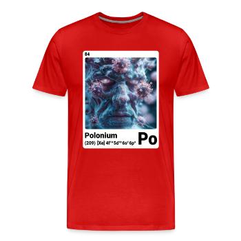 AI am Polonium (wt) mode périodique nerd - T-shirt bio Premium Homme - rouge - Devant - Damien (186cm)