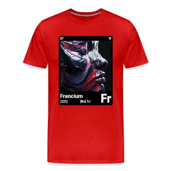 AI am Francium (bk) mode périodique style - T-shirt bio Premium Homme - rouge - Devant - Damien (186cm)