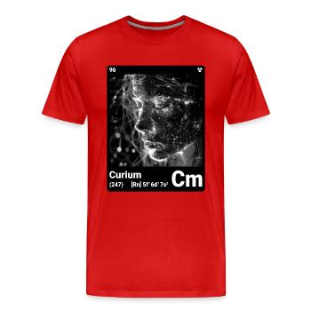 AI am Curium (bk) mode périodique nerdstyle - T-shirt bio Premium Homme - rouge - Devant - Damien (186cm)
