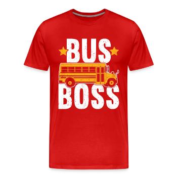 School Bus Driver - Men's Premium Organic T-Shirt - red - Front - Damien (186cm)