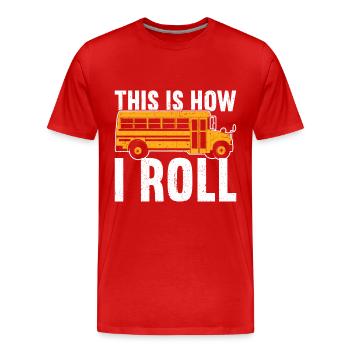 School Bus Driver - Men's Premium Organic T-Shirt - red - Front - Damien (186cm)