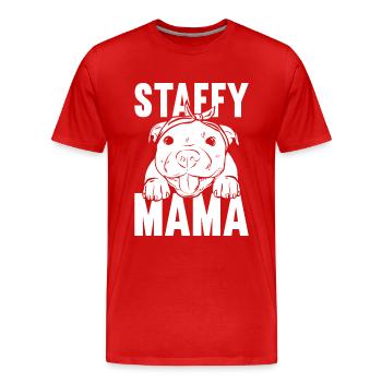 Staffordshire Bull Terrier - Men's Premium Organic T-Shirt - red - Front - Damien (186cm)