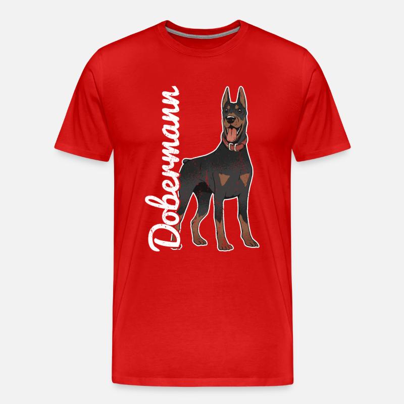 Dobermann Hund Dobermann - Männer Premium Bio T-Shirt - Rot