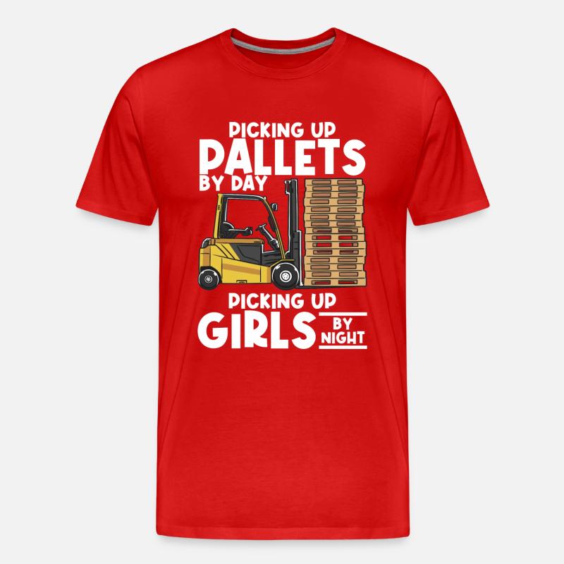 Gabelstaplerfahrer Gabelstaplerfahrer - Männer Premium Bio T-Shirt - Rot