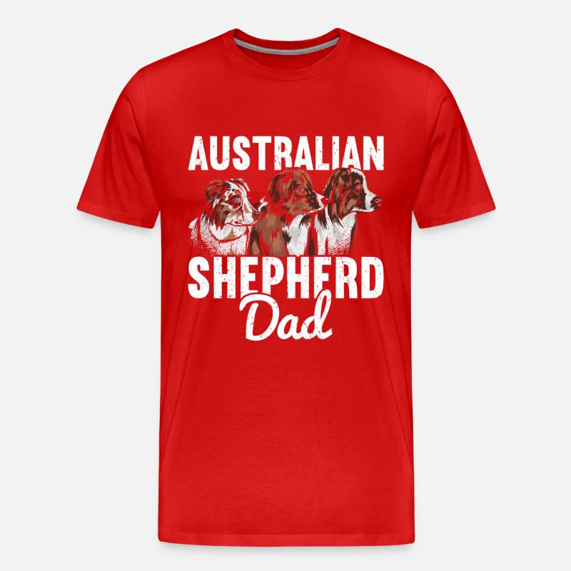 Australischer Schäferhund - Männer Premium Bio T-Shirt - Rot