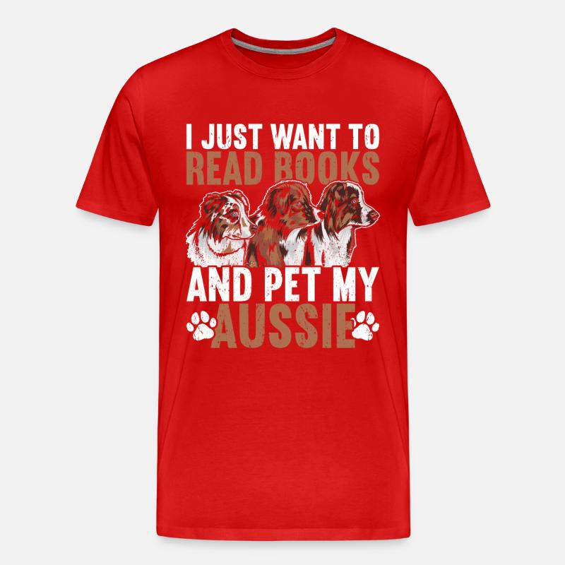 Australischer Schäferhund - Männer Premium Bio T-Shirt - Rot