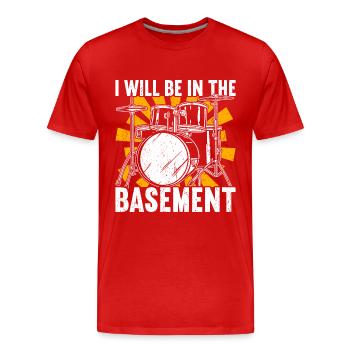 Schlagzeuger Schlagzeuger Schlagzeuger Trommler - Männer Premium Bio T-Shirt - Rot - Vorne - Damien (186cm)