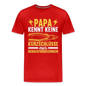 Elektriker Elektroinstallateur Papa Vatertag - Männer Premium Bio T-Shirt - Rot - Vorne - Damien (186cm)