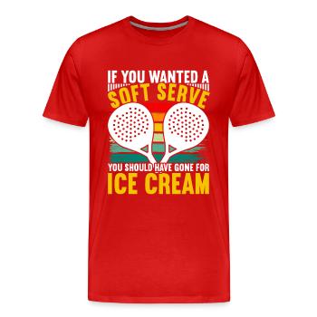 Padel Paddle Tennis - T-shirt bio Premium Homme - rouge - Devant - Damien (186cm)