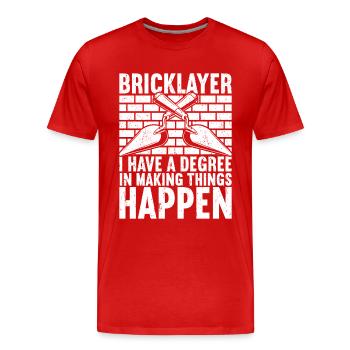 Bricklayer Brick Layer Brickmason Mason - Men's Premium Organic T-Shirt - red - Front - Damien (186cm)