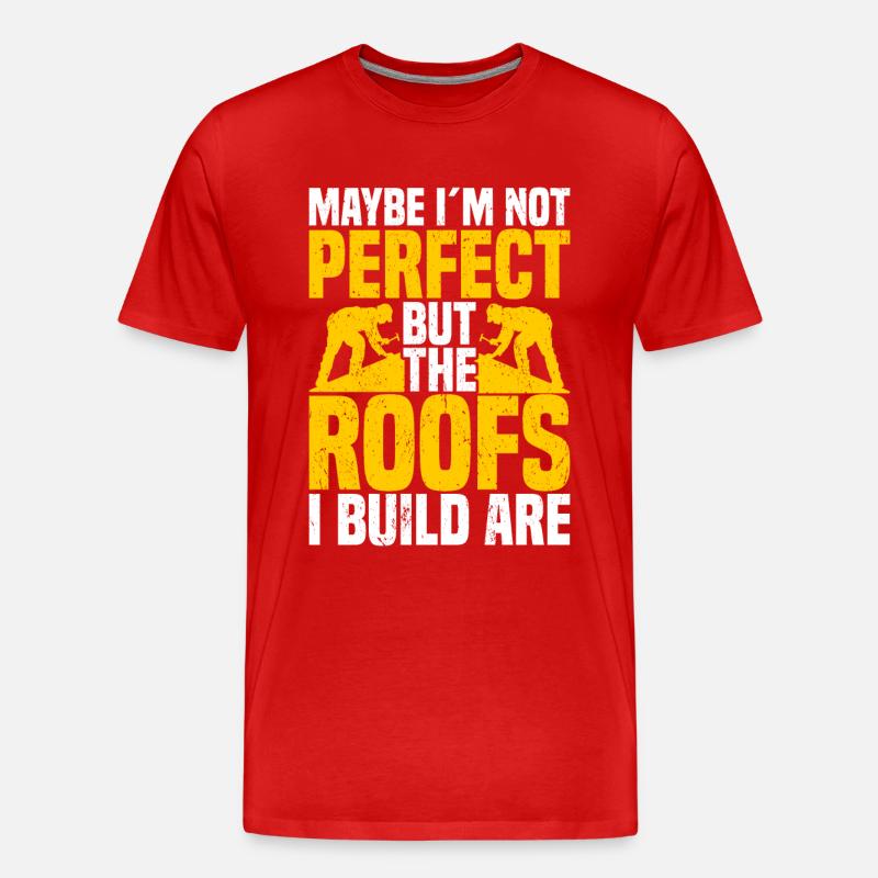 Dachdecker Dachdecker Dachziegel - Männer Premium Bio T-Shirt - Rot