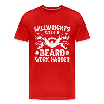 Mécanicien de chantier Mécaniciens de chantier - T-shirt bio Premium Homme - rouge - Devant - Damien (186cm)