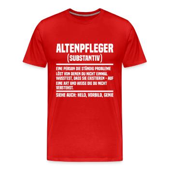 Altenpfleger Altenpflegerin - Männer Premium Bio T-Shirt - Rot - Vorne - Damien (186cm)