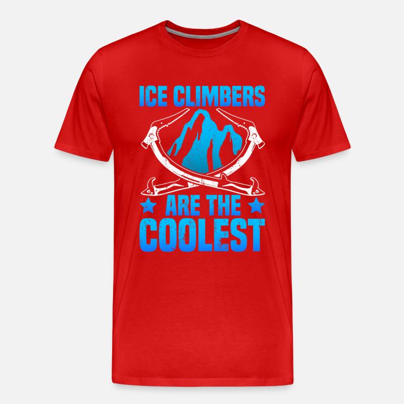 Eisklettern Eiskletterer - Männer Premium Bio T-Shirt - Rot