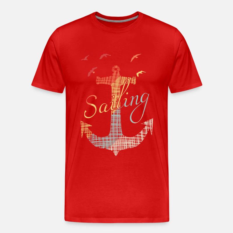 Sailing - Männer Premium Bio T-Shirt - Rot