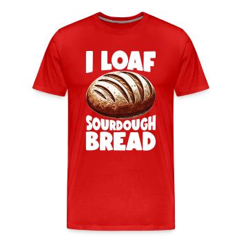 Pain au levain Pain au levain - T-shirt bio Premium Homme - rouge - Devant - Damien (186cm)