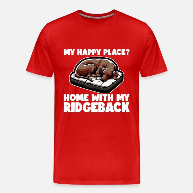 Rhodesian Ridgeback Happy Rhodesian Ridgebacks - Männer Premium Bio T-Shirt - Rot