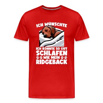 Rhodesian Ridgeback Hund Rhodesian Ridgebacks - Männer Premium Bio T-Shirt - Rot - Vorne - Damien (186cm)