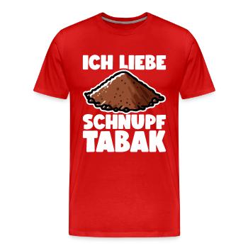 Schnupftabak - Männer Premium Bio T-Shirt - Rot - Vorne - Damien (186cm)