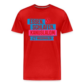 Hobby Kanuslalom - Männer Premium Bio T-Shirt - Rot - Vorne - Damien (186cm)