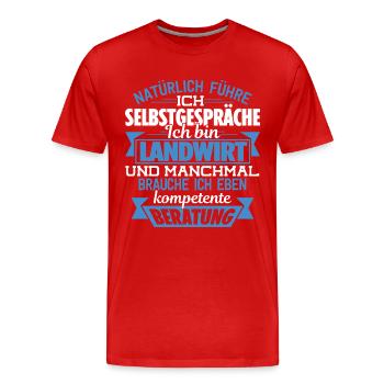 LANDWIRT - KOMPETENTE BERATUNG - Männer Premium Bio T-Shirt - Rot - Vorne - Damien (186cm)