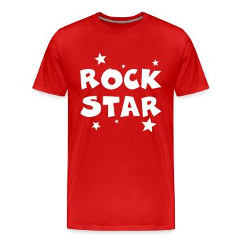 Rock Star - Men's Premium Organic T-Shirt - red - Front - Damien (186cm)
