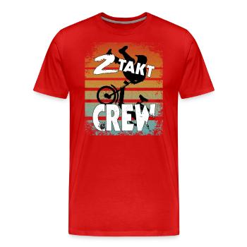 2 Takt Crew - fun Motiv Moped Mofa Scooter Freunde - Männer Premium Bio T-Shirt - Rot - Vorne - Damien (186cm)
