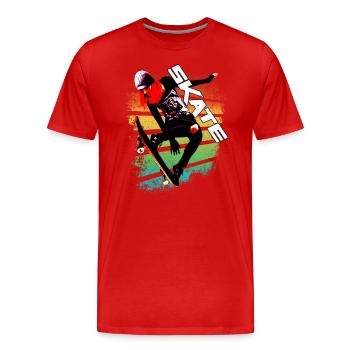 Patinage - Patinage vêtements extérieurs sport tenue - T-shirt bio Premium Homme - rouge - Devant - Damien (186cm)