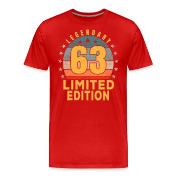 Geburtstag Legendary 63 Jahre Limited Edition - Männer Premium Bio T-Shirt - Rot - Vorne - Damien (186cm)