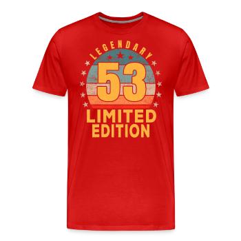 Birthday Legendary 53 Years Limited Edition - Men's Premium Organic T-Shirt - red - Front - Damien (186cm)