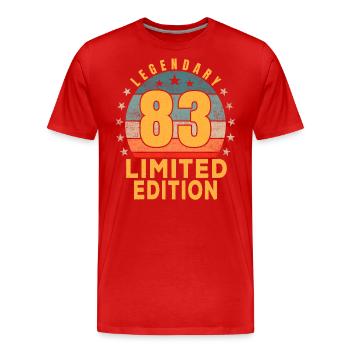 Birthday Legendary 83 years Limited Edition - Men's Premium Organic T-Shirt - red - Front - Damien (186cm)