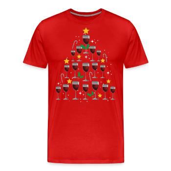 Vin de Noël. Cadeau de Noël - T-shirt bio Premium Homme - rouge - Devant - Damien (186cm)