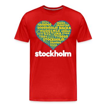 Stockholm - T-shirt bio Premium Homme - rouge - Devant - Damien (186cm)