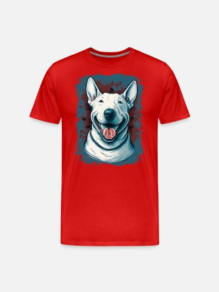 Cheerful Bull Terrier - Men's Premium Organic T-Shirt - red