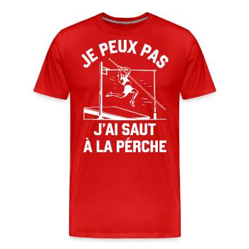 I Can't I Stabhochsprung Lustiger Stabhochsprung - Männer Premium Bio T-Shirt - Rot - Vorne - Damien (186cm)