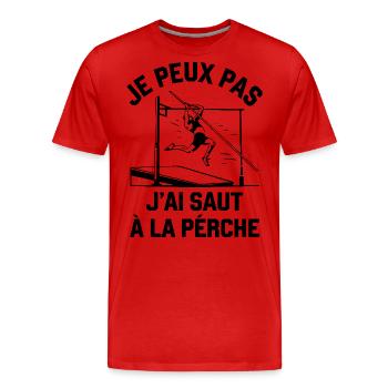 I Can't I Stabhochsprung Lustiger Stabhochsprung - Männer Premium Bio T-Shirt - Rot - Vorne - Damien (186cm)
