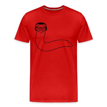 funky_dj_worm - Men's Premium Organic T-Shirt - red - Front - Damien (186cm)